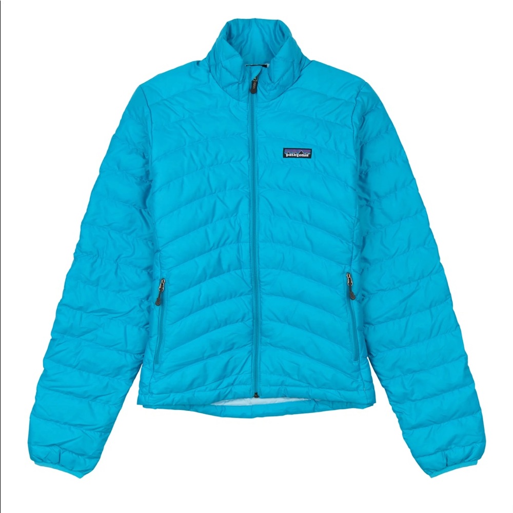 Patagonia down sweater jacket in turquoise